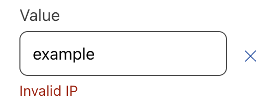 Invalid IP address input.